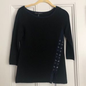 Black House White Market black blouse navy tie